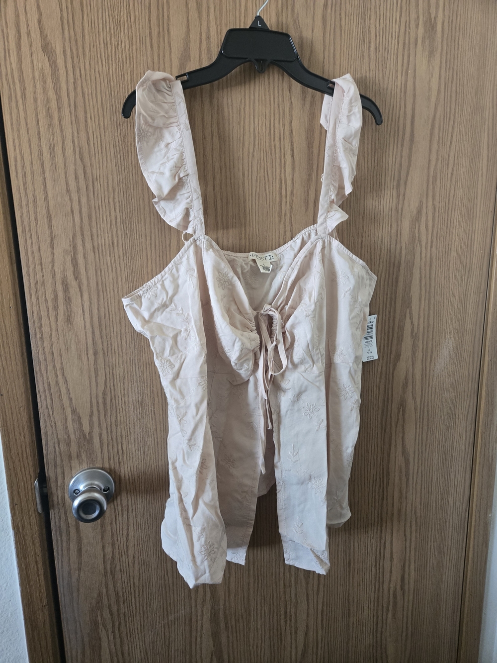torrid Blush Tie-Front Ruffle Strap Camisole